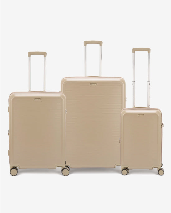 مجموعة عربة أمتعة إيكولاك سينس 56+67+78 سم، صلبة وقابلة للتوسيع، بعجلات مزدوجة، مكونة من 3 قطع