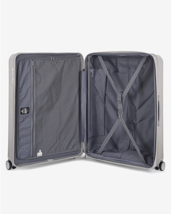 مجموعة عربة أمتعة إيكولاك سينس 56+67+78 سم، صلبة وقابلة للتوسيع، بعجلات مزدوجة، مكونة من 3 قطع