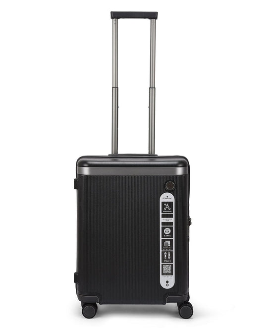 حقيبة سفر إيكولاك ديناستي الصلبة غير القابلة للتمدد، مقاس 55 سم، مزودة بأربع عجلات مزدوجة، لون رمادي فولكان - PC142 20