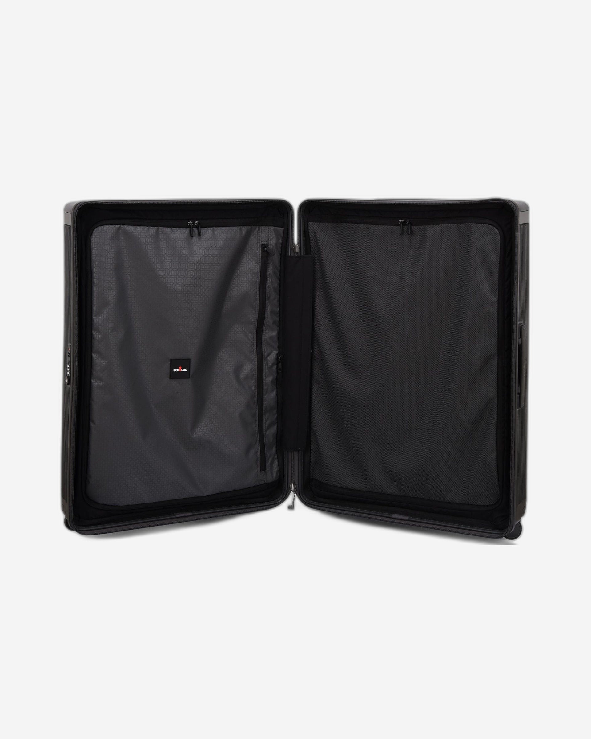 حقيبة سفر إيكولاك ديناستي الصلبة غير القابلة للتمدد، مقاس 76.5 سم، مزودة بأربع عجلات مزدوجة، لون رمادي فلكان - PC142 28