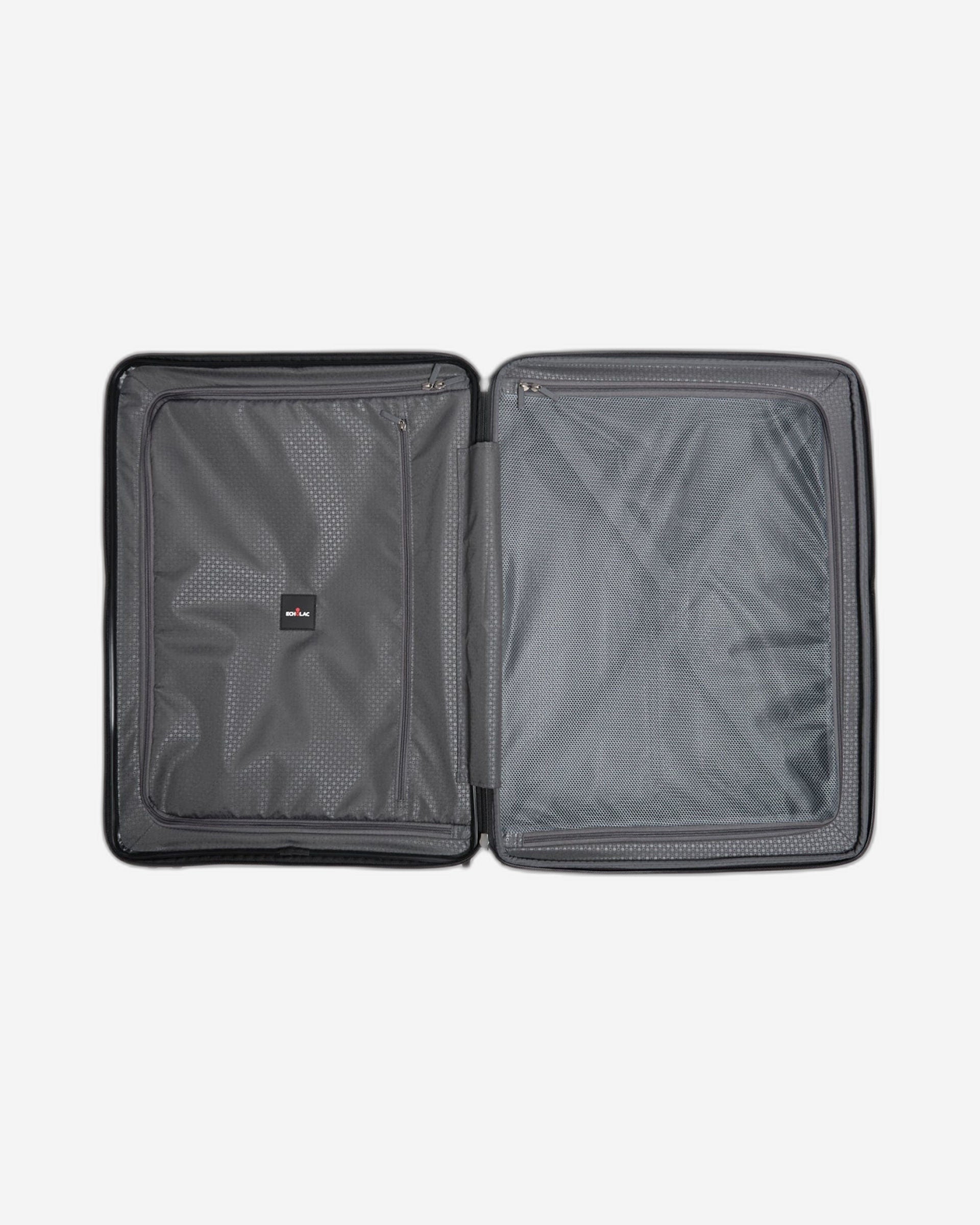 حقيبة سفر صلبة قابلة للتوسيع من إيكولاك فورزا، مقاس 55 سم، مزودة بأربع عجلات مزدوجة، لون أسود - PW005 20 أسود