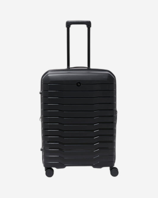 حقيبة سفر صلبة قابلة للتوسيع من إيكولاك لوردنورث، مقاس 68 سم، مزودة بأربع عجلات مزدوجة، لون أسود - PPT008 - 24 أسود