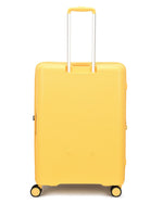 مجموعة أمتعة إيكولاك فورزا ٥٥+٦٥+٧٥ سم، حقيبة صلبة بأربع عجلات مزدوجة قابلة للتوسيع، لون أصفر مانجو، مناسبة للمقصورة والتسجيل