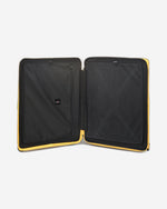 مجموعة أمتعة إيكولاك فورزا ٥٥+٦٥+٧٥ سم، حقيبة صلبة بأربع عجلات مزدوجة قابلة للتوسيع، لون أصفر مانجو، مناسبة للمقصورة والتسجيل