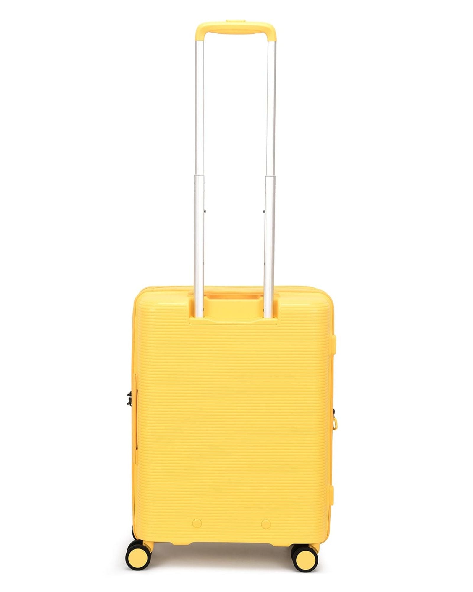 مجموعة أمتعة إيكولاك فورزا ٥٥+٦٥+٧٥ سم، حقيبة صلبة بأربع عجلات مزدوجة قابلة للتوسيع، لون أصفر مانجو، مناسبة للمقصورة والتسجيل