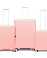 مجموعة أمتعة إيكولاك فورزا ٥٥+٦٥+٧٥ سم، حقيبة صلبة بأربع عجلات مزدوجة قابلة للتوسيع، لون وردي باشن