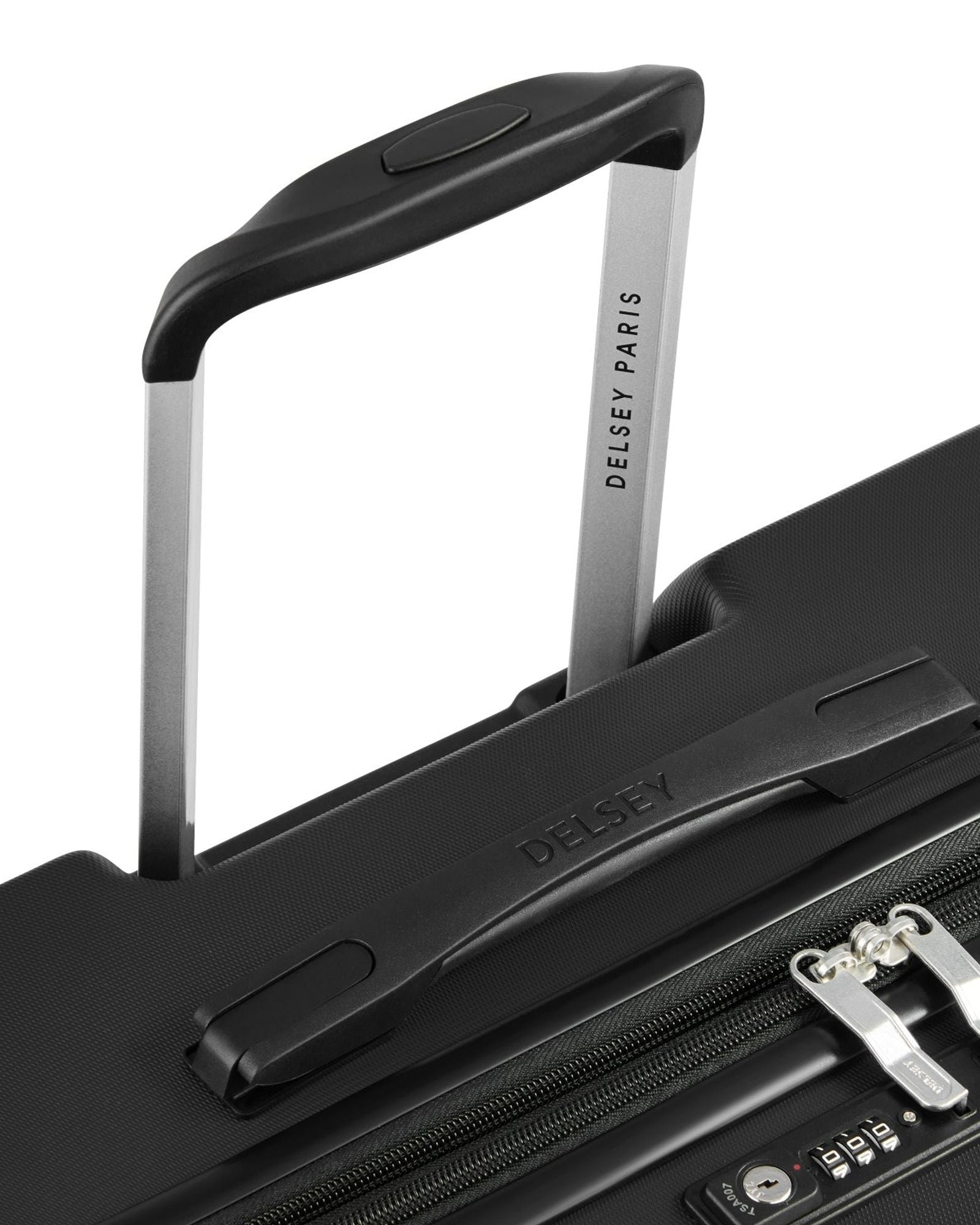 طقم ديلسي باريس كريستين، قطعتين، 55+82 سم، حقيبة صلبة، 4 عجلات مزدوجة، قابلة للتوسيع، مناسبة لكابينة السفر وتسجيل الوصول، لون أسود