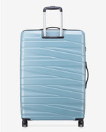 مجموعة حقائب ديلسي باريس تيفاني الصلبة بأربع عجلات مزدوجة قابلة للتوسيع، مقاس 55+70+82 سم، لون أزرق + حقيبة ظهر مجانية