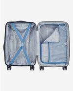 مجموعة حقائب ديلسي باريس تيفاني الصلبة بأربع عجلات مزدوجة قابلة للتوسيع، مقاس 55+70+82 سم، لون أزرق + حقيبة ظهر مجانية