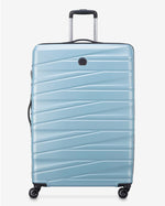 مجموعة حقائب ديلسي باريس تيفاني الصلبة بأربع عجلات مزدوجة قابلة للتوسيع، مقاس 55+70+82 سم، لون أزرق + حقيبة ظهر مجانية