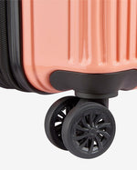مجموعة حقائب ديلسي باريس أوفيلي الصلبة، مقاس 55+70+82 سم، مزودة بأربع عجلات مزدوجة قابلة للتوسيع، مناسبة لكابينة السفر وتسجيل الوصول، باللون الوردي اللامع، مع حقيبة ظهر مجانية