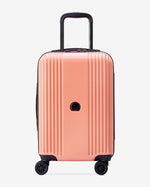 مجموعة حقائب ديلسي باريس أوفيلي الصلبة، مقاس 55+70+82 سم، مزودة بأربع عجلات مزدوجة قابلة للتوسيع، مناسبة لكابينة السفر وتسجيل الوصول، باللون الوردي اللامع، مع حقيبة ظهر مجانية