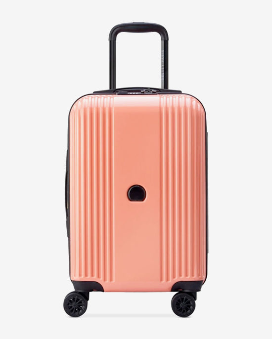 مجموعة حقائب ديلسي باريس أوفيلي الصلبة، مقاس 55+70+82 سم، مزودة بأربع عجلات مزدوجة قابلة للتوسيع، مناسبة لكابينة السفر وتسجيل الوصول، باللون الوردي اللامع، مع حقيبة ظهر مجانية