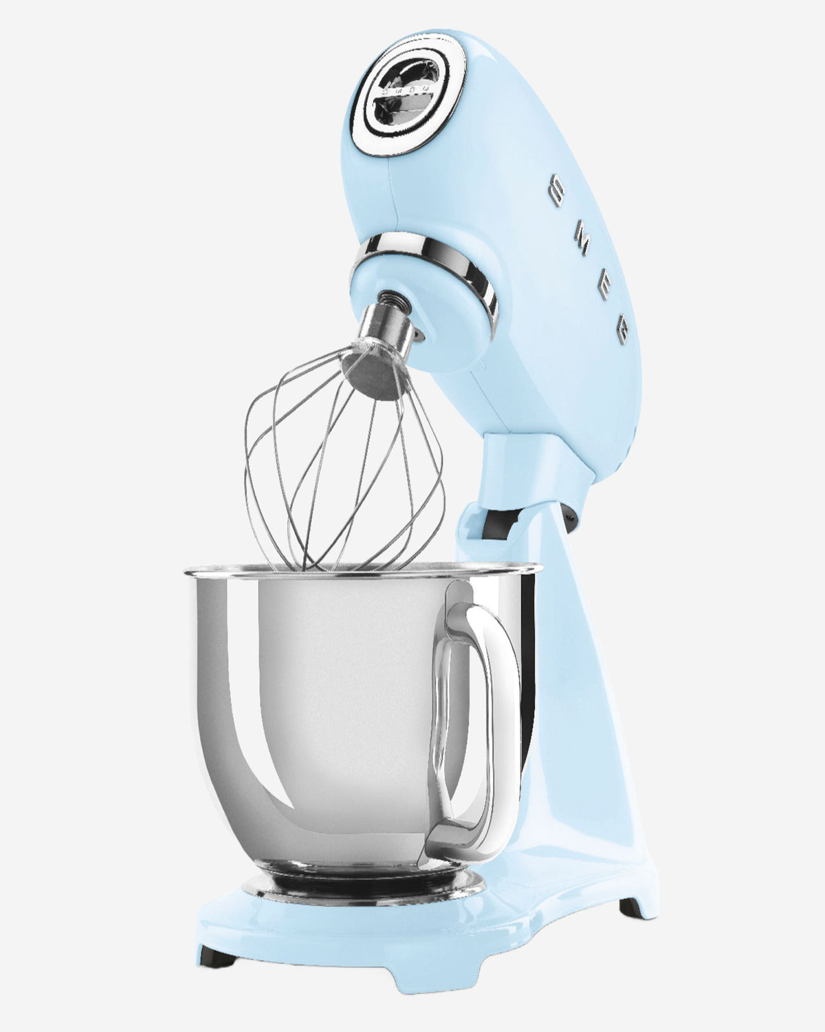 SMEG Stand Mixer White Full Color Steel Bowl - SMF05WHUK