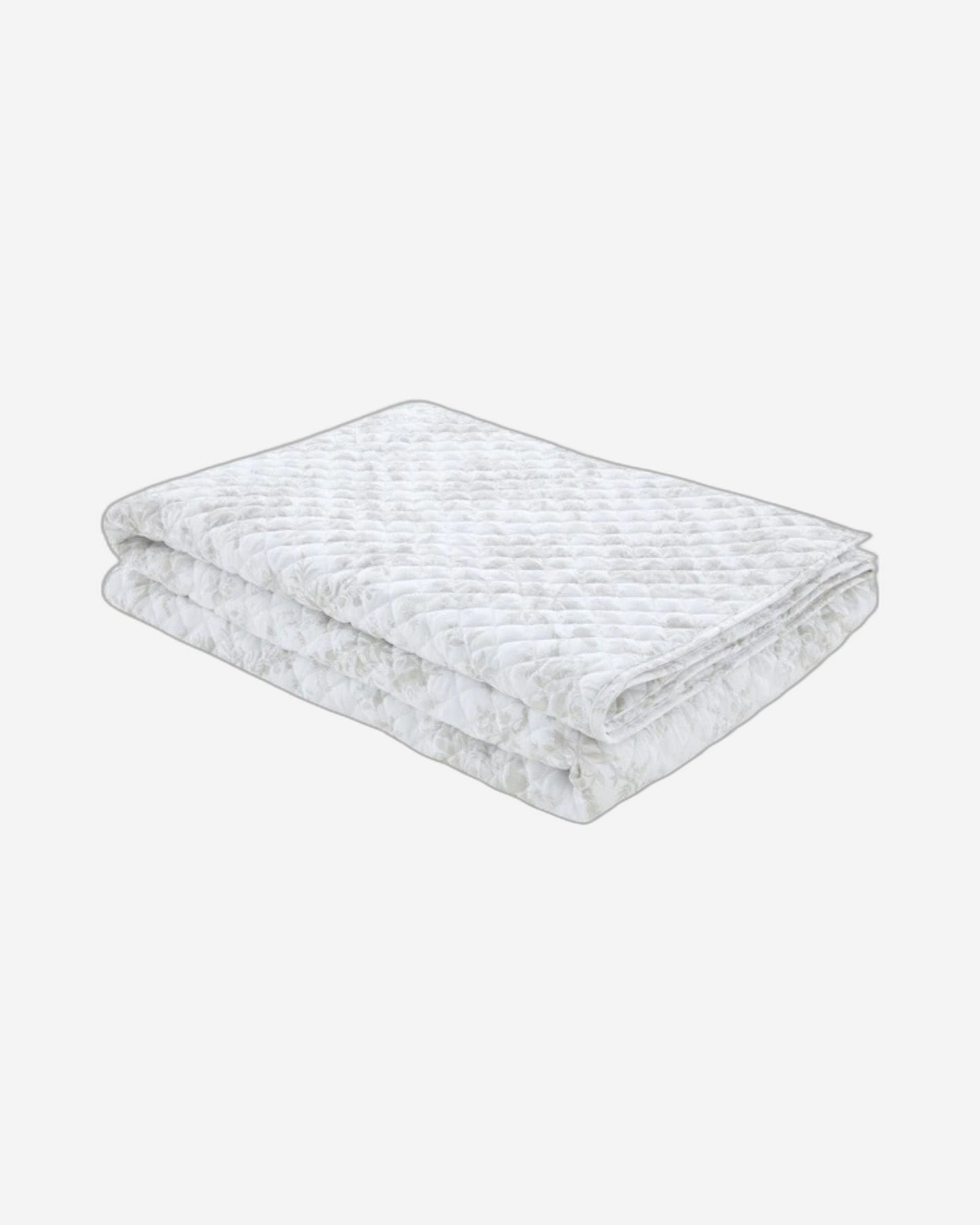 غطاء سرير لورا آشلي "Walled Garden" المبطن باللون الرمادي الفاتح