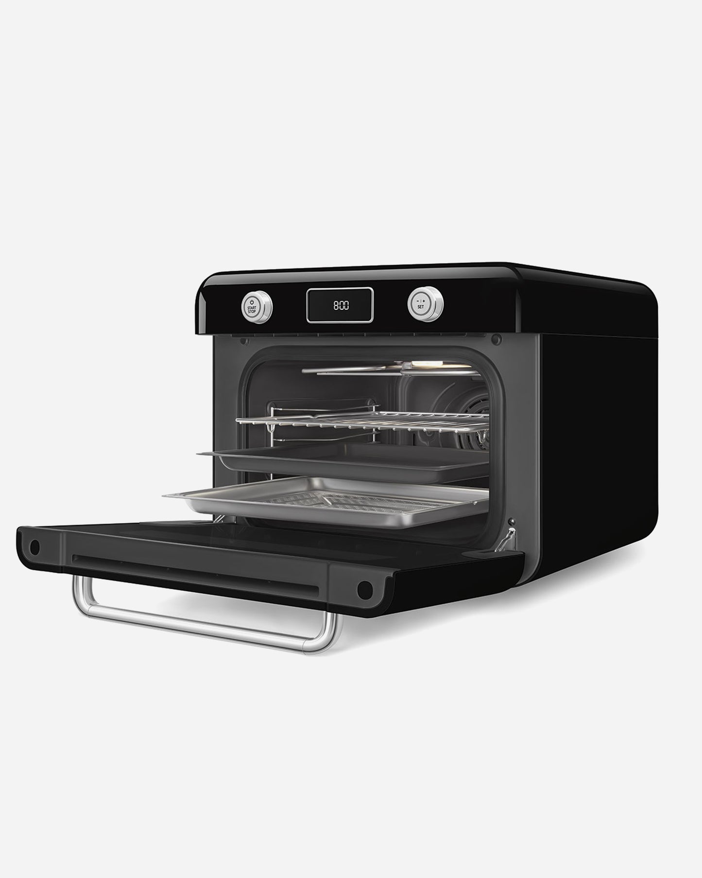 فرن Smeg البخاري المدمج 10 في 1، أسود