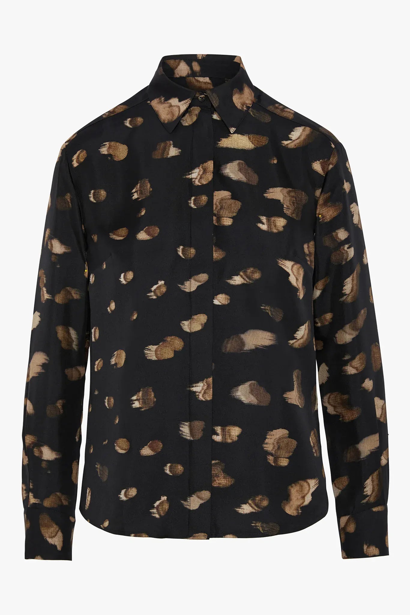 Isabella Silk Twill Printed Shirt in Purple
