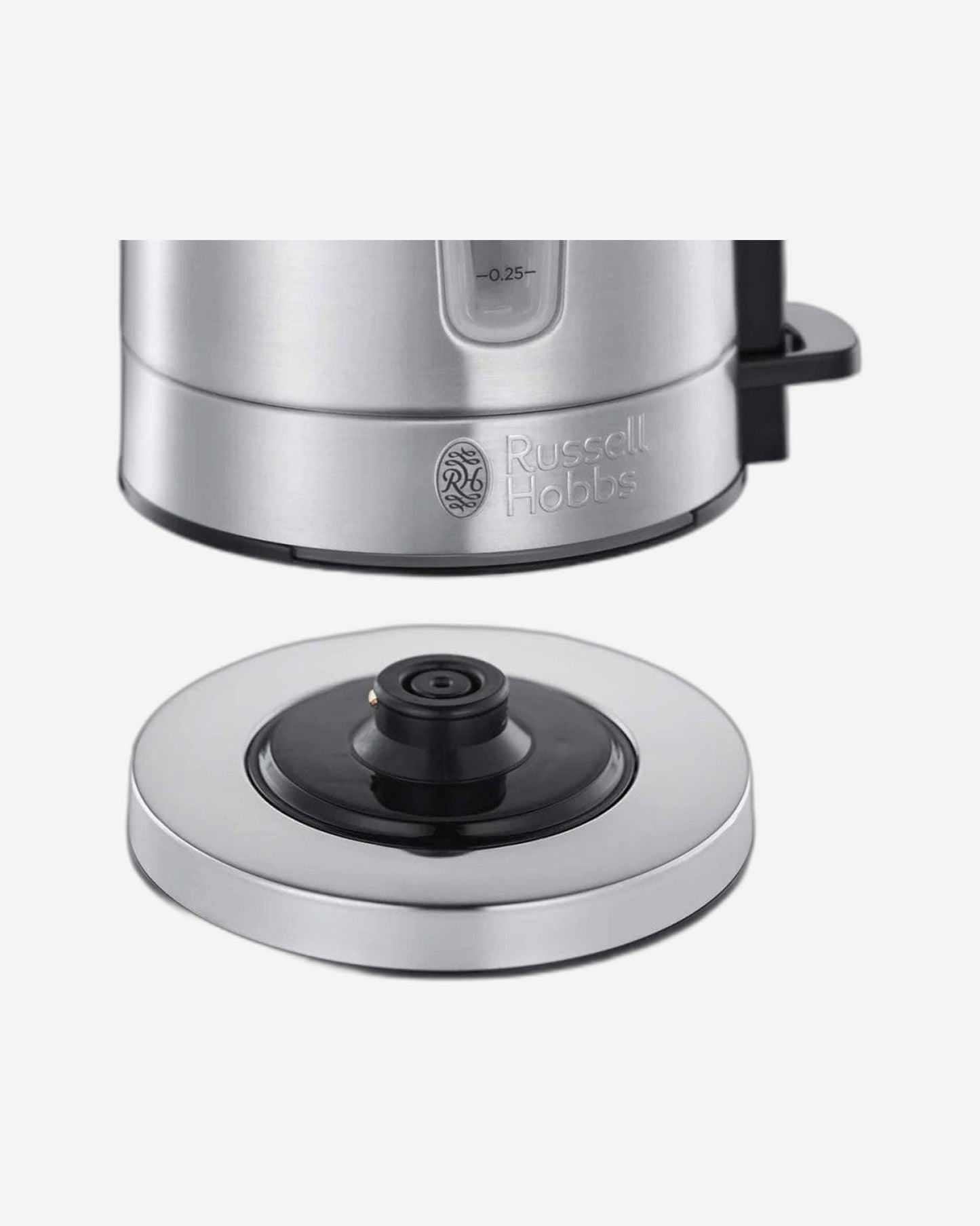 غلاية كهربائية صغيرة الحجم من راسل هوبز (24190) - 2200 واط، سعة 0.8 لتر، إيقاف تشغيل تلقائي، فلتر قابل للإزالة، إضاءة، مصنوعة من الفولاذ المقاوم للصدأ - ضمان لمدة تصل إلى 3 سنوات