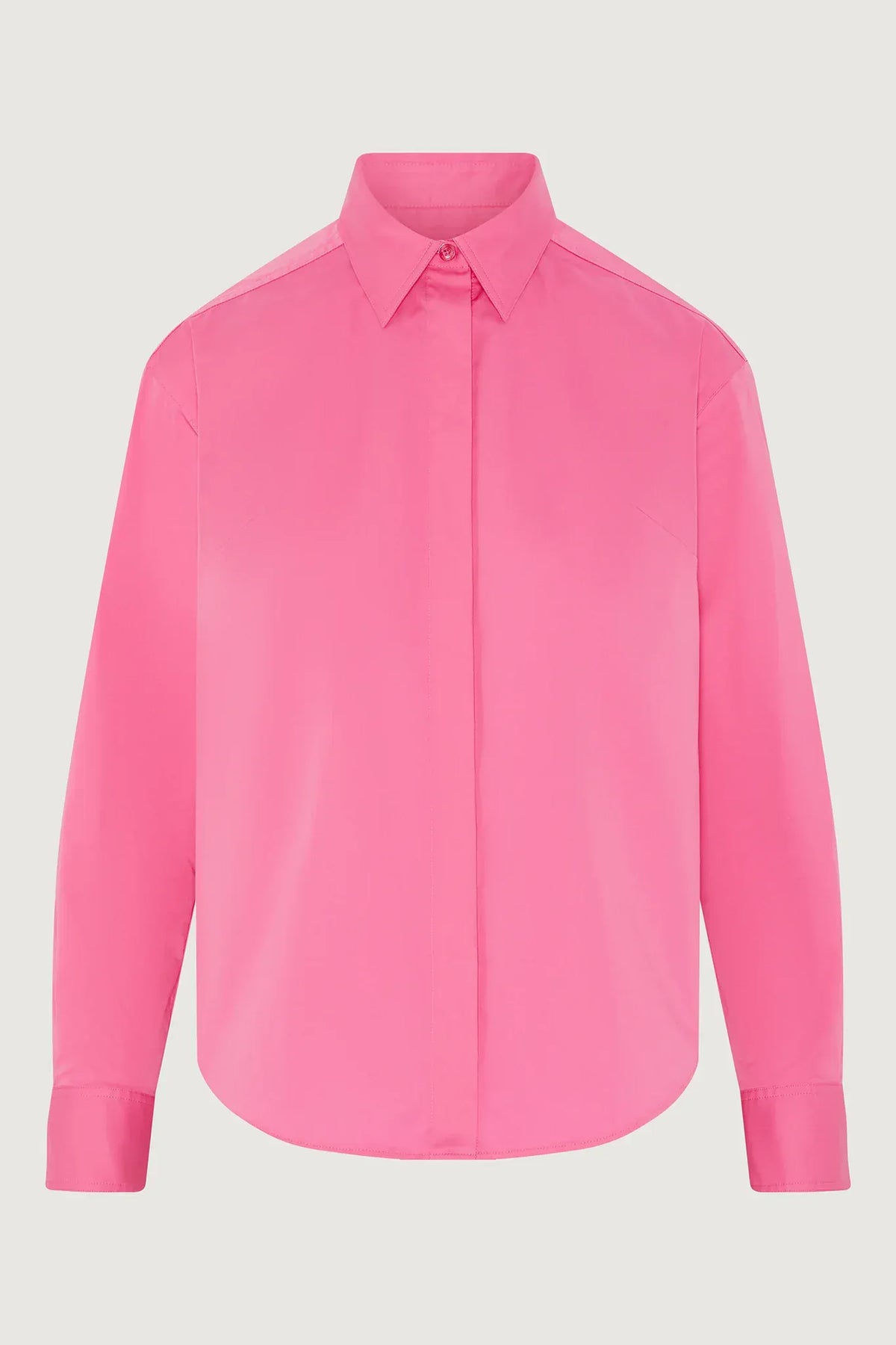 Fran Button Through Cotton Shirt in Pink