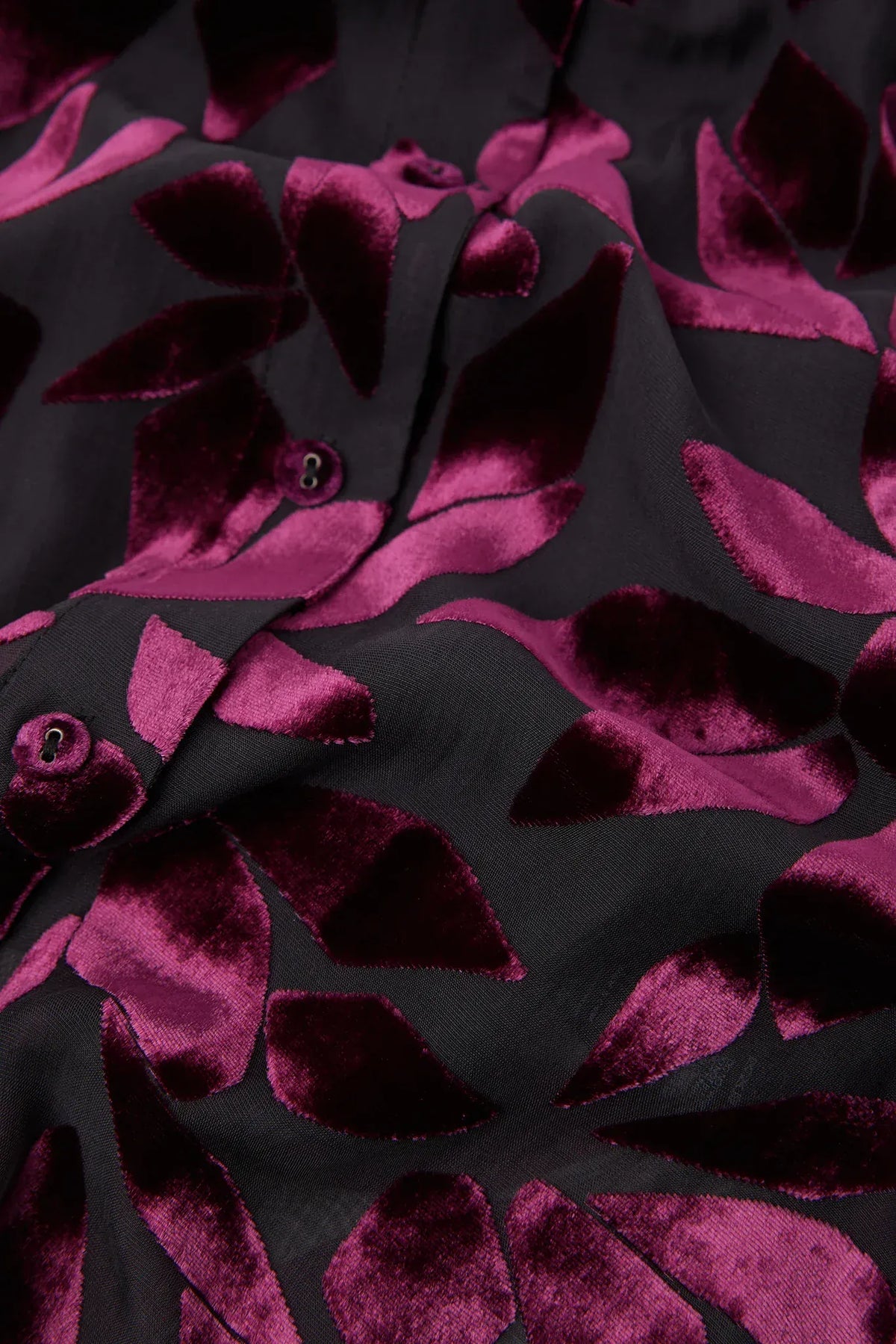 Idalia Velvet Burn Out Shirt in Berry Floral