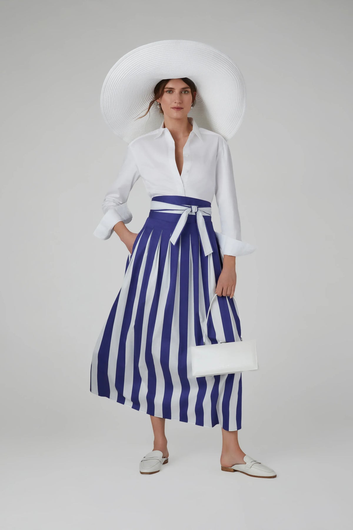 Hope Striped Skirt Cotton in Blue