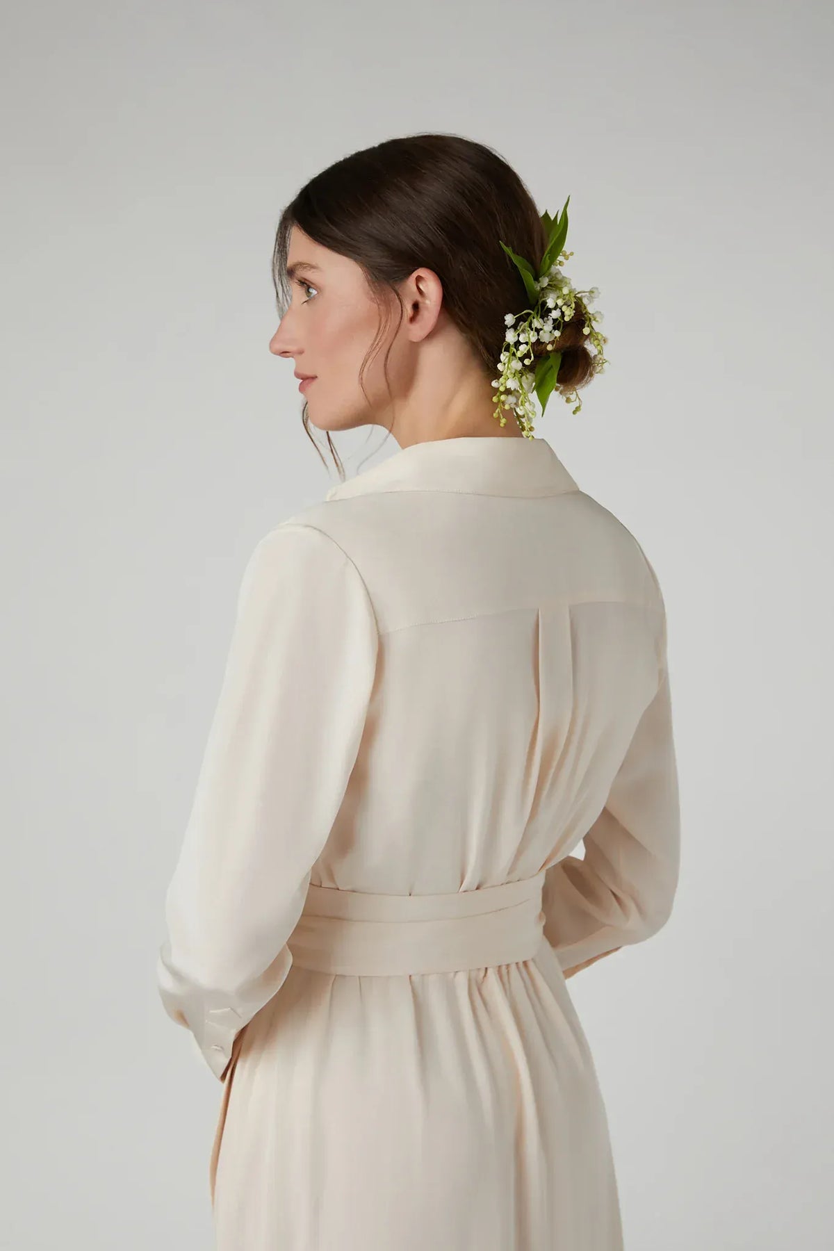 Hortensia Silk Wrap Dress with Slip in Blush