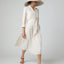 Filomena Silk Full Skirt Shirt Dress in Cream