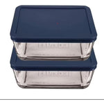 Anchor Hocking Sandwich Value Pack 4 pc,Container 2x1.1L, 13174, Navy Blue / Red Lid