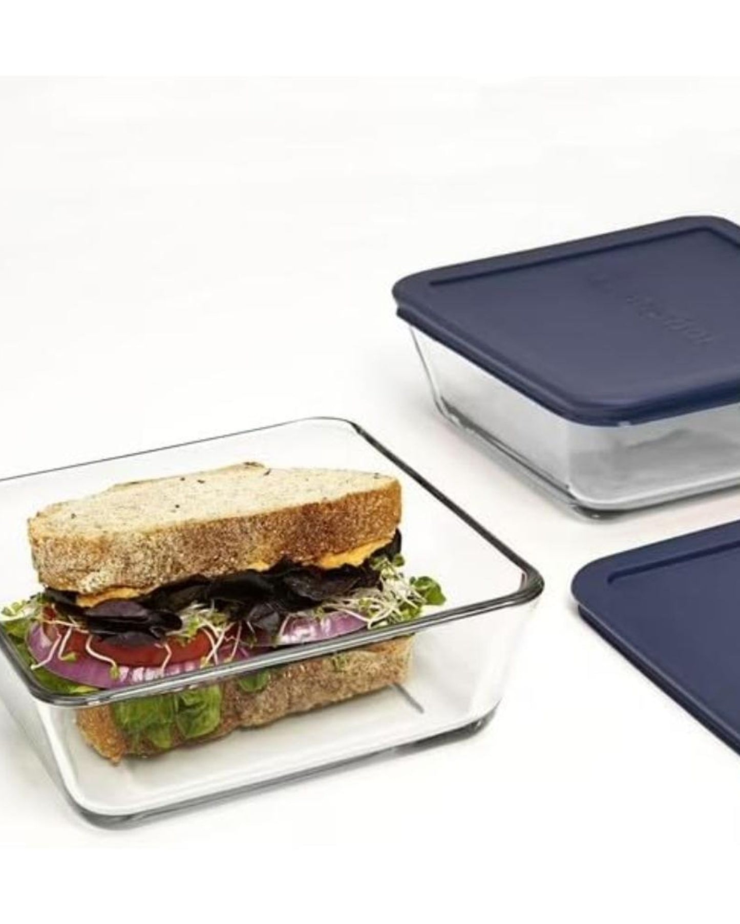 عبوة ساندويتشات أنكور هوكينج اقتصادية، ٤ قطع، عبوة ٢ × ١٫١ لتر، ١٣١٧٤، غطاء أزرق داكن/أحمر