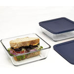 عبوة ساندويتشات أنكور هوكينج اقتصادية، ٤ قطع، عبوة ٢ × ١٫١ لتر، ١٣١٧٤، غطاء أزرق داكن/أحمر