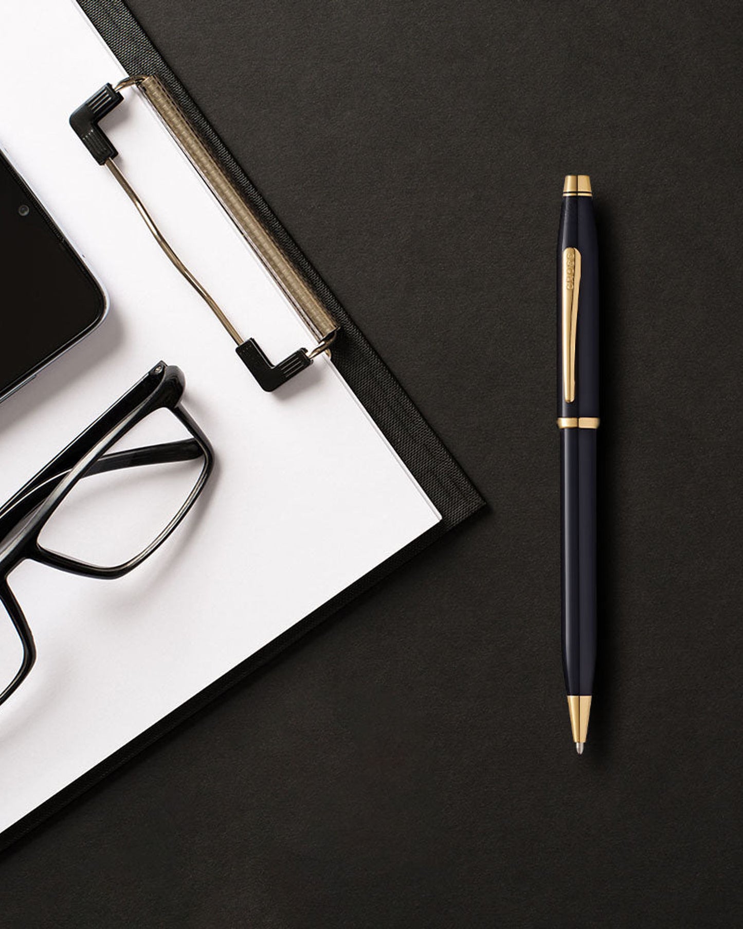 قلم حبر جاف Cross Century® Ii أسود مطلي بالذهب عيار 23 قيراطًا 412WG-1