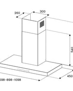 شفاط بيرتازوني 60 سم مثبت على الحائط