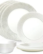 Corelle Knox 12-piece Dinnerware Set, Service for 4. (1150440) - Includes 4 x Dinner Plates, Side Plates & Bowls