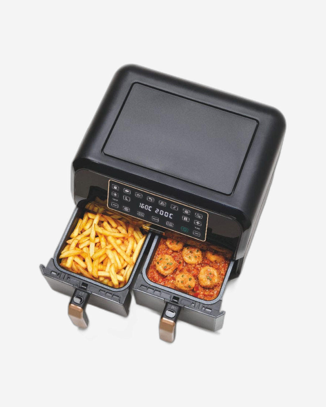 مقلاة كينوود الرقمية المزدوجة الهوائية سعة 4 لتر + 4 لتر