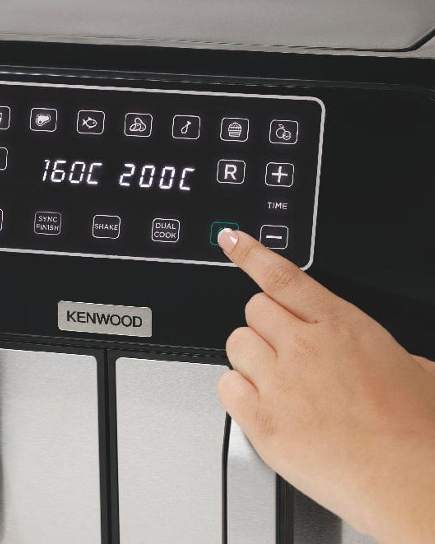 مقلاة كينوود الهوائية الرقمية المزدوجة سعة 1.7 كجم + 1.7 كجم، سعة 4 لتر + 4 لتر، مع تقنية DualZone وسلال قلي مزدوجة للقلي والشواء والشواء والتحميص والخبز والتحميص وإعادة التسخين HFM75.000MB، لون أسود