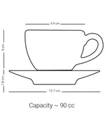 مجموعة ديملاج ميلانج من 6 فناجين قهوة وصحون (ذهبي وبني)