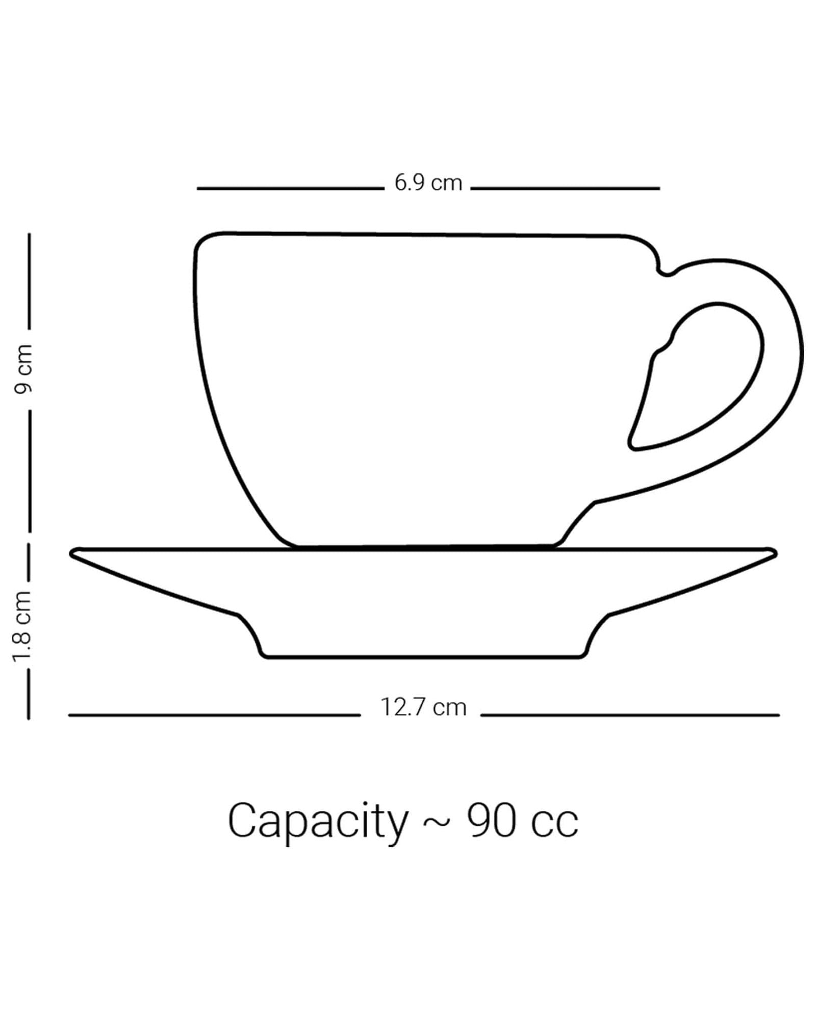 مجموعة ديملاج ميلانج من 6 فناجين قهوة وصحون (ذهبي وبني)