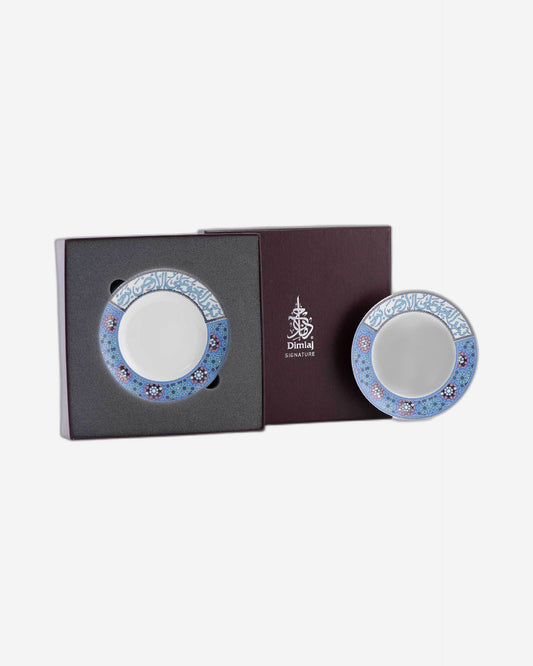 أطباق ديملاج ميلانج 6 قطع بلاتينيوم وأزرق