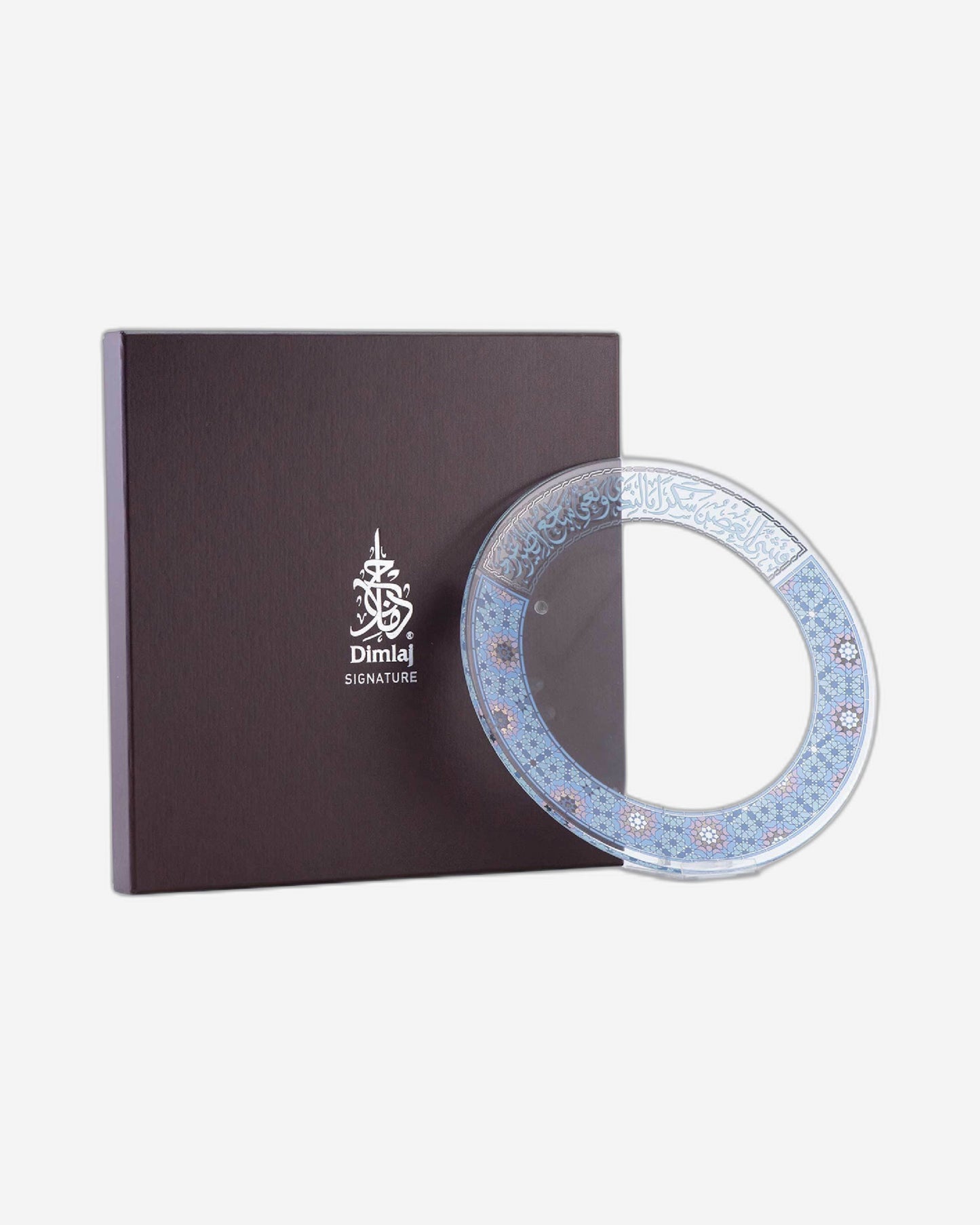 طبق تقديم ديملاج ميلانج كبير الحجم، بلاتيني وأزرق