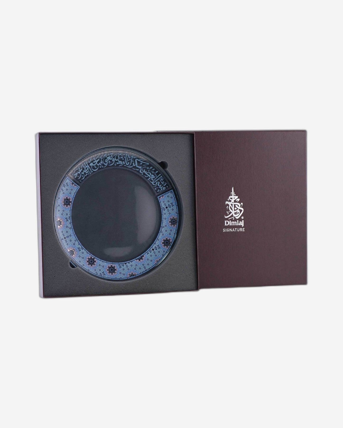 طبق تقديم ديملاج ميلانج كبير الحجم، بلاتيني وأزرق