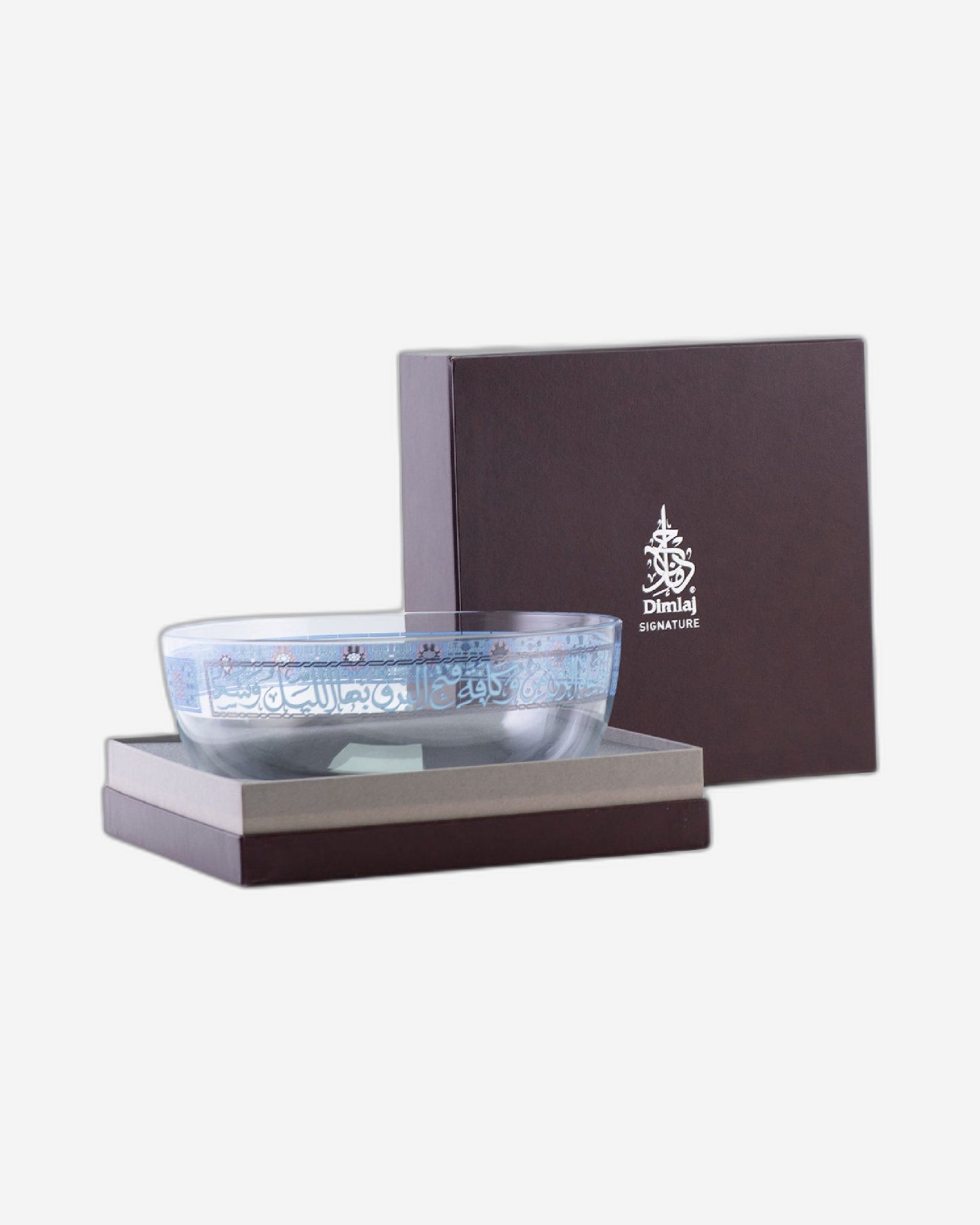 وعاء تقديم ديملاج ميلانج كبير الحجم باللونين البلاتيني والأزرق