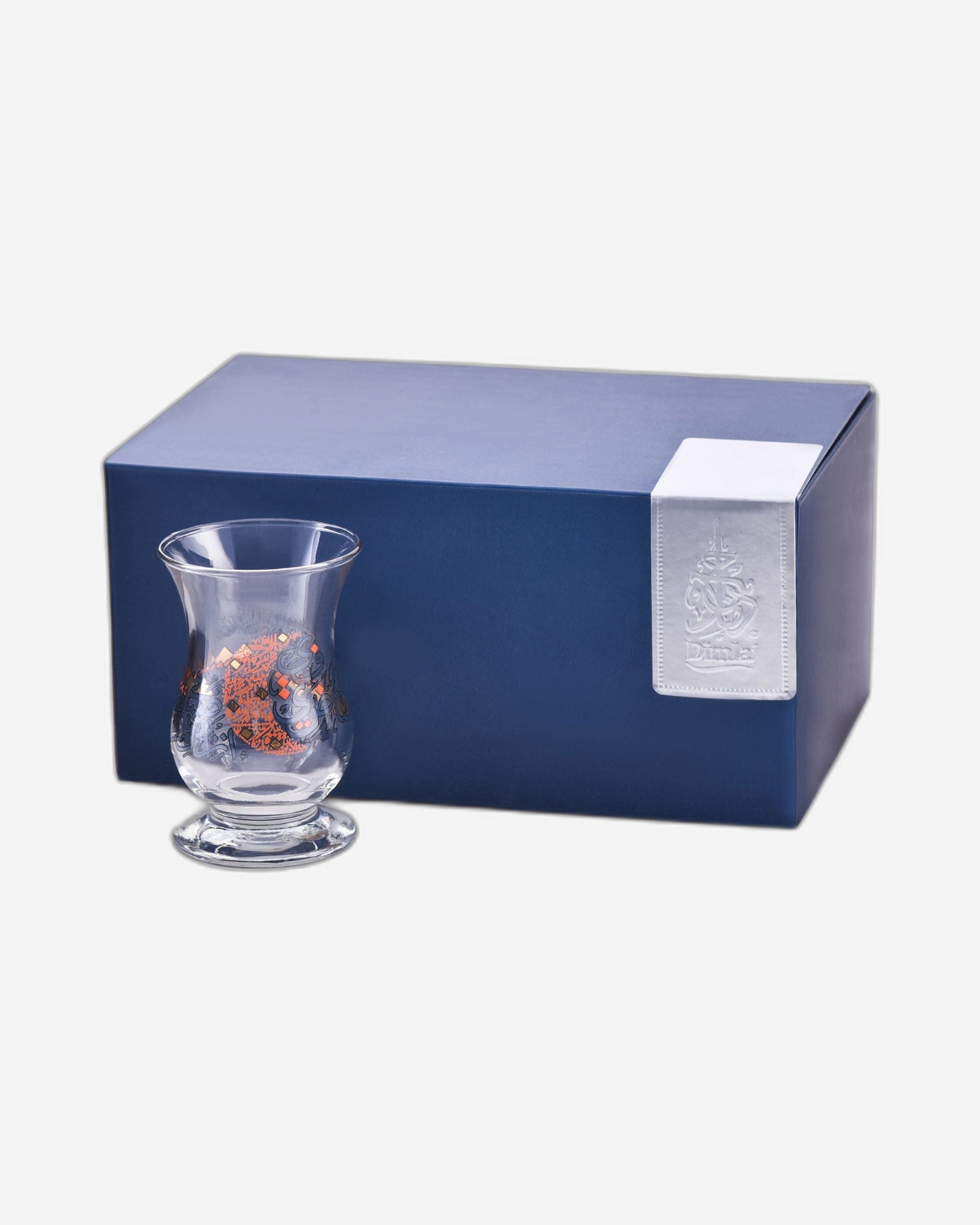 مجموعة استكانات شاي ديملاج سراج من 6 قطع (ذهبي وبرتقالي)