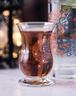 مجموعة استكانات شاي ديملاج سراج من 6 قطع (ذهبي وبرتقالي)