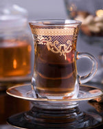 مجموعة ديملاج ترينا من 6 قطع استكانات وصحون (ذهبي)