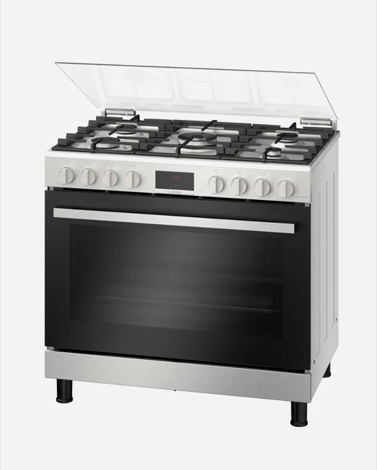 Bosch Series 6 Gas Cooker 5 Burners Rotisserie Steel
