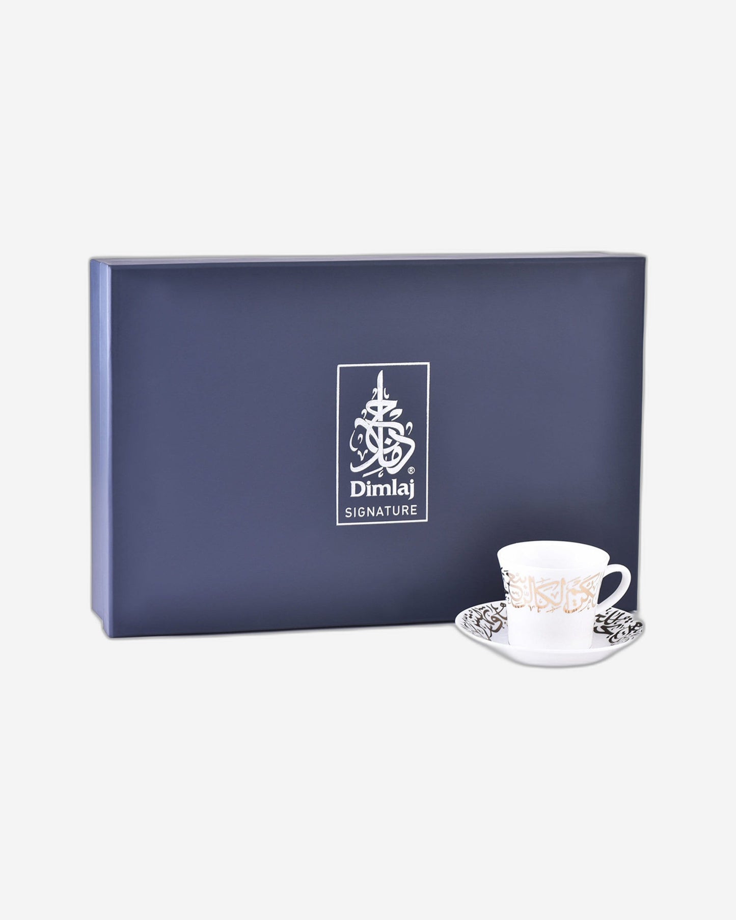 طقم فناجين وصحون شاي ديملاج كريم، 6 قطع، ذهبي