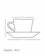 مجموعة ديملاج كريم من 6 فناجين قهوة وصحون (ذهبي)