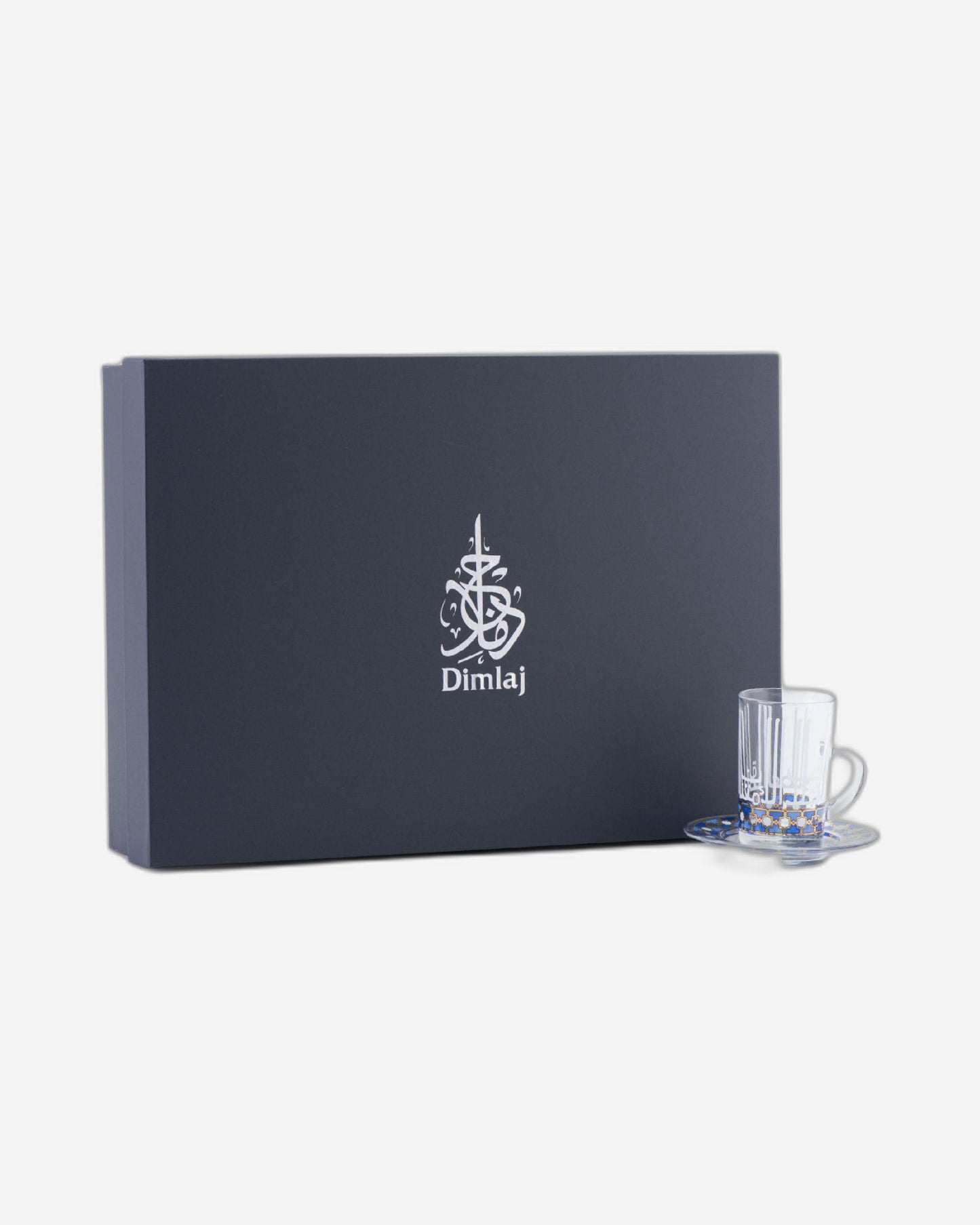 طقم فناجين وصحون شاي ديملاج أسالا، 6 قطع، ذهبي وأزرق