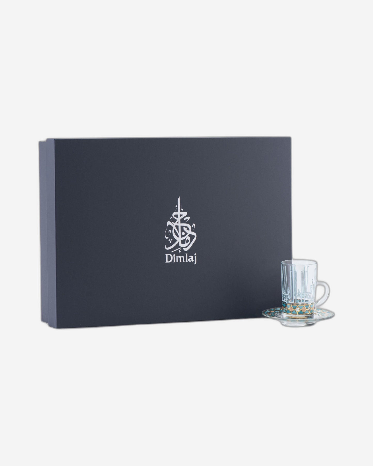 طقم فناجين وصحون شاي ديملاج أسالا، 6 قطع، ذهبي وأخضر