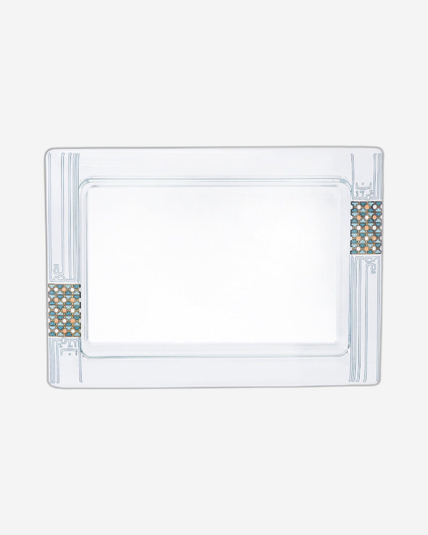 طبق تقديم ديملاج أسالا مستطيل كبير ذهبي وأخضر